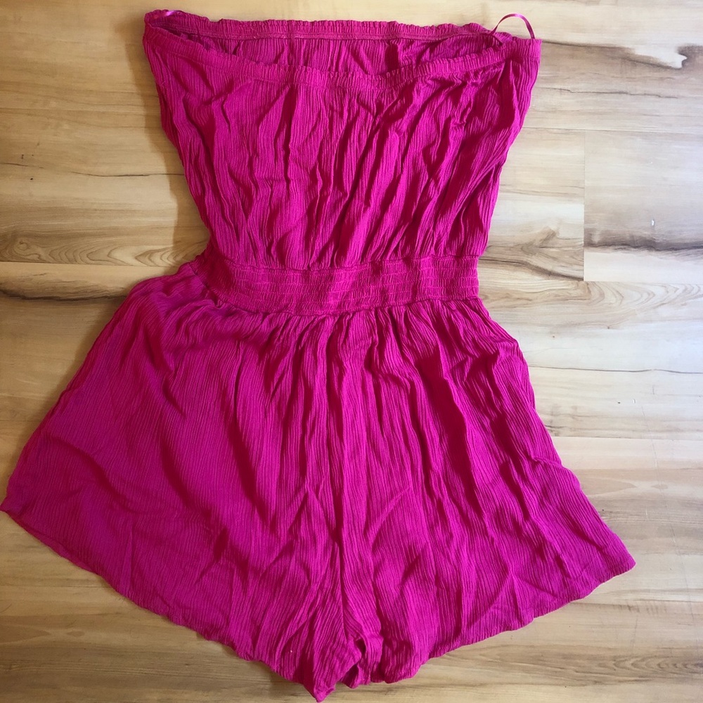 Bright pink women’s romper trendy